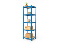 Regál 1800x400x400 mm lakovaný 5-policový, nosnosť 875 kg - modrý