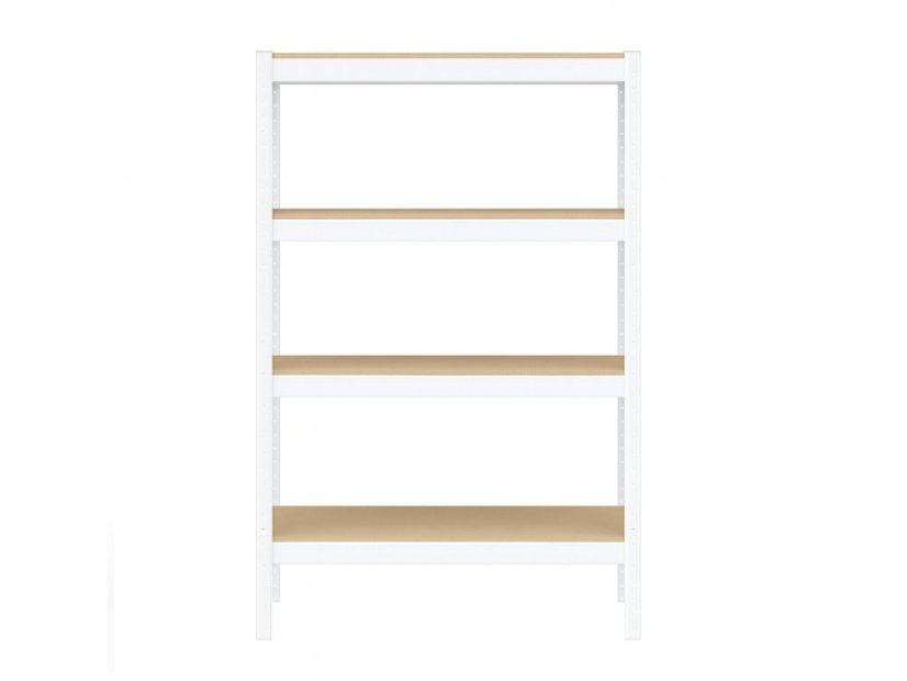 Regál 1600x800x400 mm lakovaný 4-policový, nosnost 700 kg - bílý