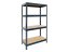 Regál 1500x700x300 mm lakovaný 4-policový, nosnost 800 kg, RIVET - černý