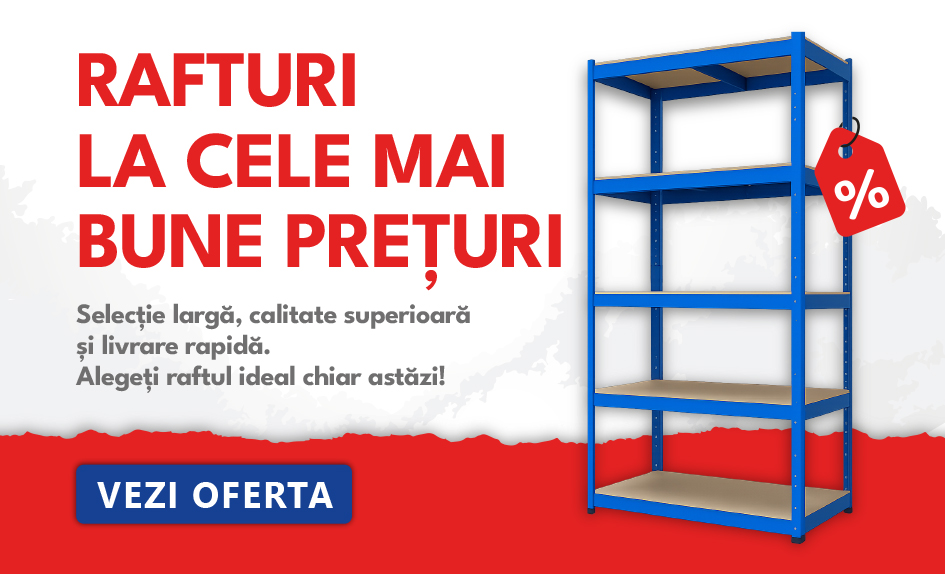 Rafturi metalice ieftine in stoc de la 155 Lei, capacitate pana la 1050 kg Rafturi metalice ieftine in stoc de la 155 Lei, capacitate pana la 1050 kg