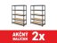 Regál 1600x800x400 mm lakovaný 5-policový, nosnosť 1000 kg, RIVET - čierny - 2ks
