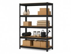 Regál 2160x1400x700 mm profesionální 5-policový, nosnost 1500 kg - černý