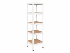 Regál 1830x400x400 mm lakovaný 5-policový, nosnost 1000 kg, RIVET - bílý - 4ks