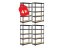 Regál 1800x750x400 mm lakovaný 5-policový, nosnosť 875 kg - čierny - 4ks
