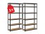 Regál 2200x1000x600 mm lakovaný 6-policový, nosnosť 1050 kg - čierny - 2ks