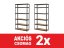 Polcrendszer 2200x900x600 mm festett 6 polcos, teherbírás 1050 kg - fekete - 2db