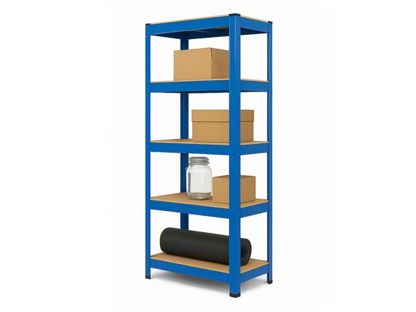 Regál 1800x900x400 mm lakovaný 5-policový, nosnost 875 kg - modrý