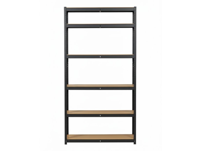 Regál 2200x1000x600 mm lakovaný 6-policový, nosnost 1050 kg - černý