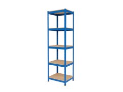 Regál 1800x400x400 mm lakovaný 5-policový, nosnosť 875 kg - modrý