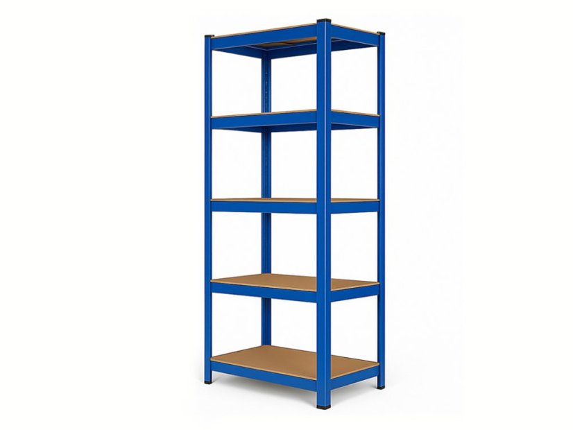 Regál 1800x900x400 mm lakovaný 5-policový, nosnost 875 kg - modrý