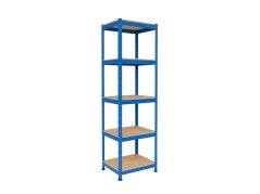 Regál 1800x400x400 mm lakovaný 5-policový, nosnost 875 kg - modrý - 5ks