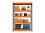 Regál 2500x1600x500 mm profesionální 5-policový, nosnost 2000 kg - modro-oranžový