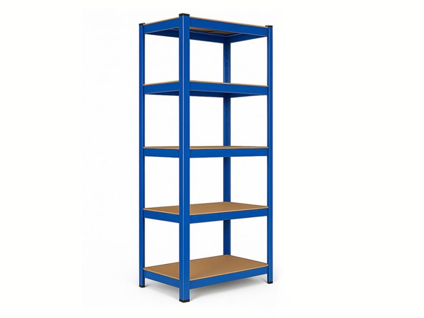 Regál 1800x900x400 mm lakovaný 5-policový, nosnost 875 kg - modrý