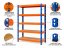 Regál 3120x1800x500 mm profesionální 5-policový, nosnost 2000 kg - modro-oranžový