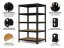 Polcrendszer 1800x900x400 mm festett 5 polcos, teherbírás 1000 kg - fekete