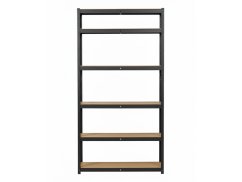 Regál 2200x900x600 mm lakovaný 6-policový, nosnost 1050 kg - černý - 2ks