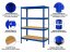Regál 1500x700x300 mm lakovaný 4-policový, nosnost 700 kg - modrý - 5ks