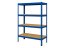 Regál 1500x700x300 mm lakovaný 4-policový, nosnost 700 kg - modrý - 5ks