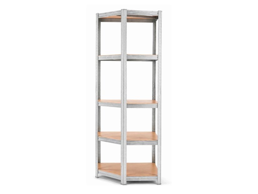 Regál 1800x900x400 mm rohový zinkovaný 5-policový, nosnost 875 kg