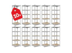 Regál 1800x400x400 mm pozinkovaný 5-policový, nosnosť 875 kg - 10ks