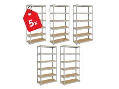 Regál 2200x1200x500 mm pozinkovaný 6-policový, nosnosť 1050 kg - 5ks